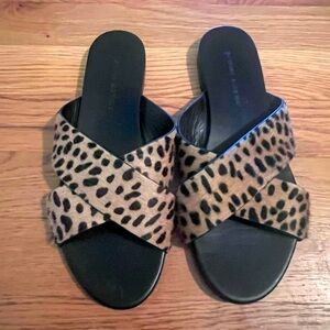 Jenny Kayne pony hair leopard print sandals